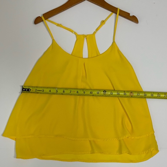 Ambiance Apparel Yellow Chiffon Cami Top Sz S - Picture 7 of 7